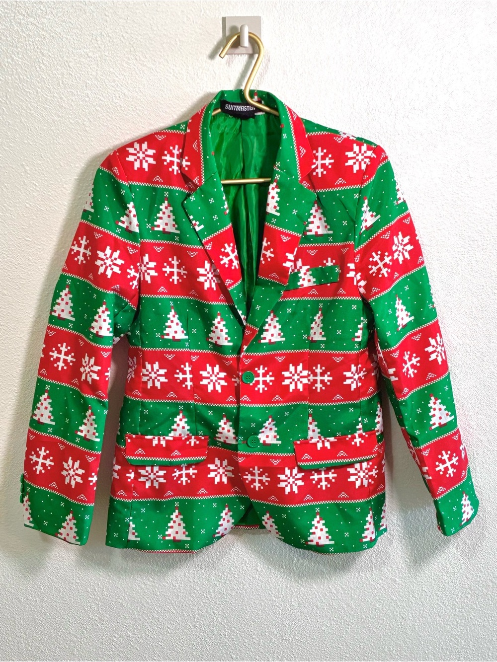 Suitmeister Boys Christmas Ugly Sweater Suit Jacket — Size 14–16